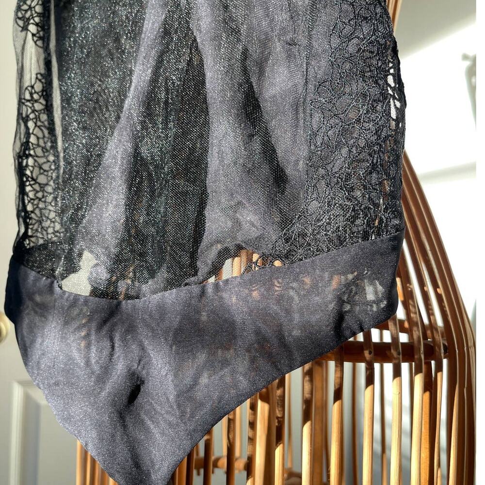 La Perla Black Lace Silk Underwire Luxury Micro Sheer Bodysuit NWT M MSRP 588 - Picture 4 of 6